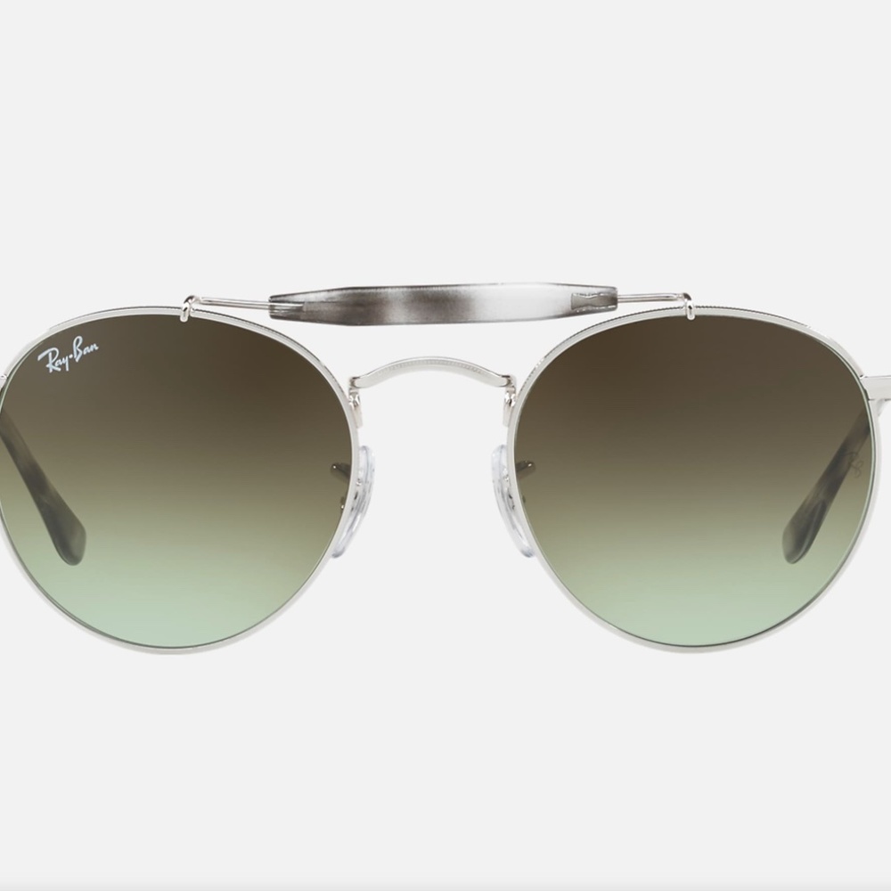 Ray Ban Silver ROUND DOUBLE BRIDGE Sunglasses RARE - Picture 6 of 8